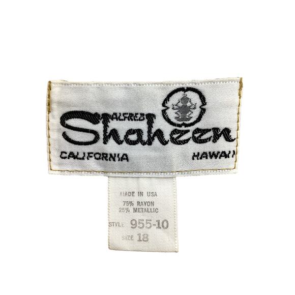 Vintage Alfred Shaheen 2Piece Set Dress+Cover Up Women’s SZ XL/ 1X Metallic Gold - Picture 8 of 9